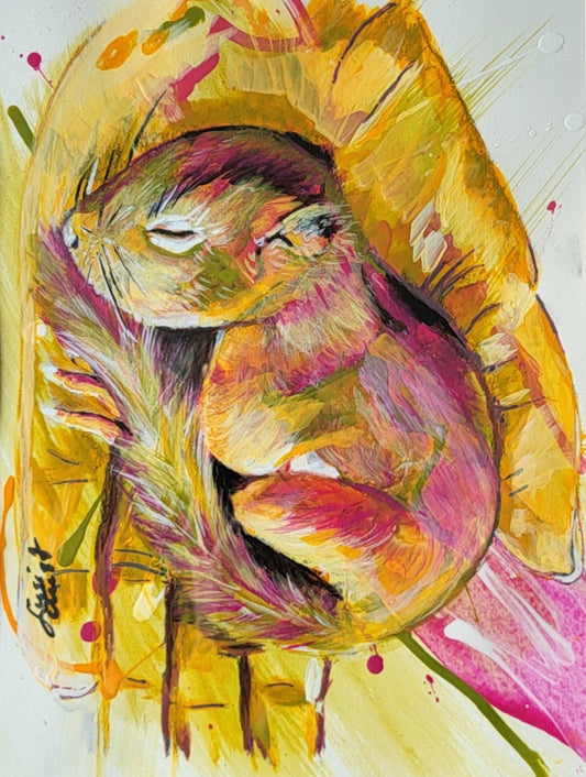 Original Wandkunst: "Sleeping Beauty“ - Eichhörnchenmotiv