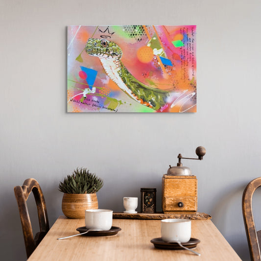 Original Wandkunst: Würfelnatter