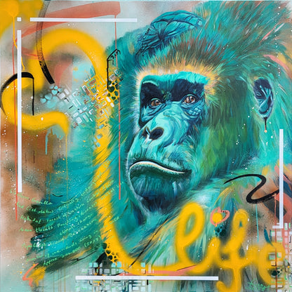 Original Wandkunst: Love, Life and Gorillas