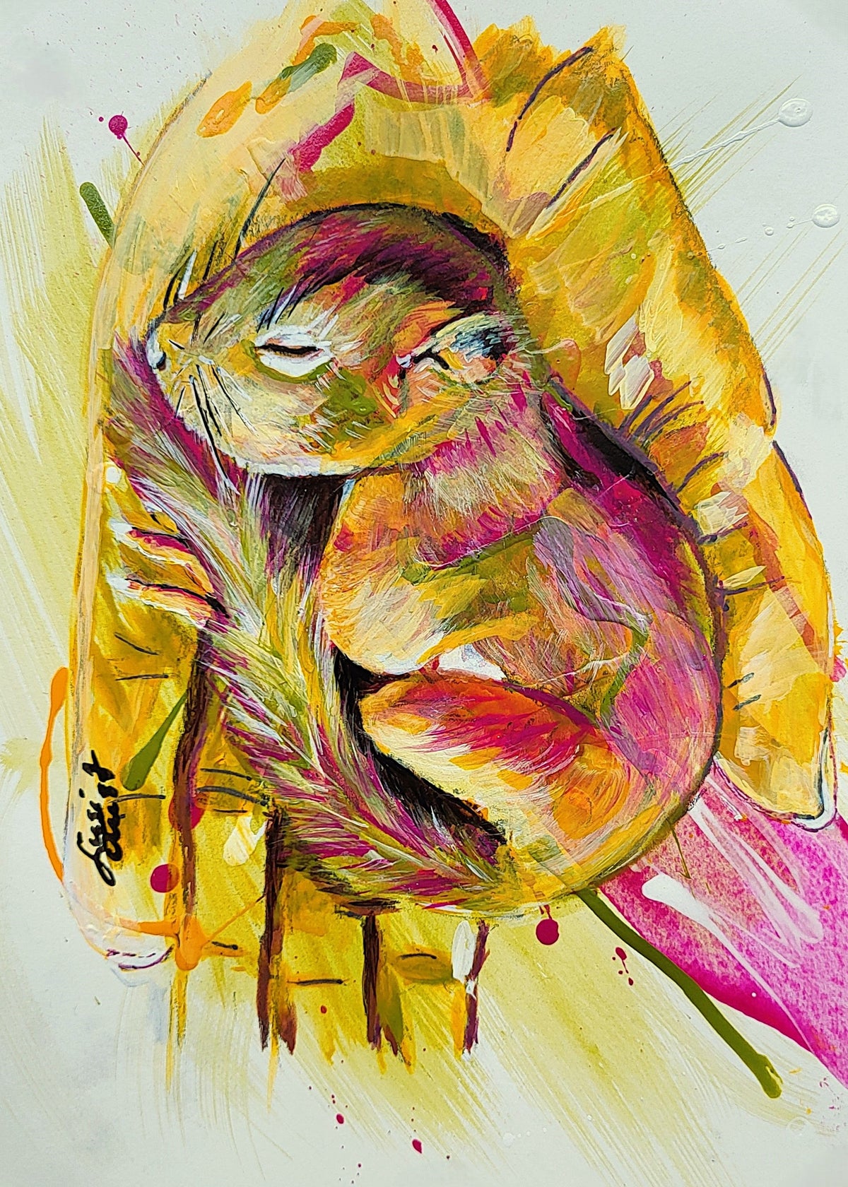 Original Wandkunst: "Sleeping Beauty“ - Eichhörnchenmotiv