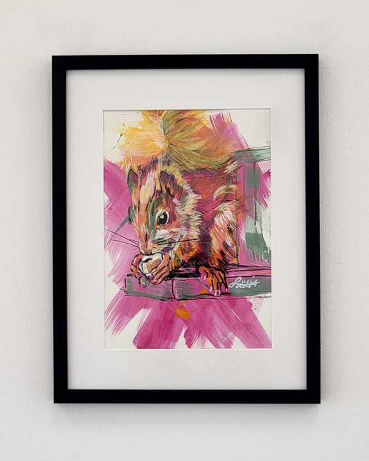 Original Wandkunst: "Nuts" - Eichhörnchenmotiv