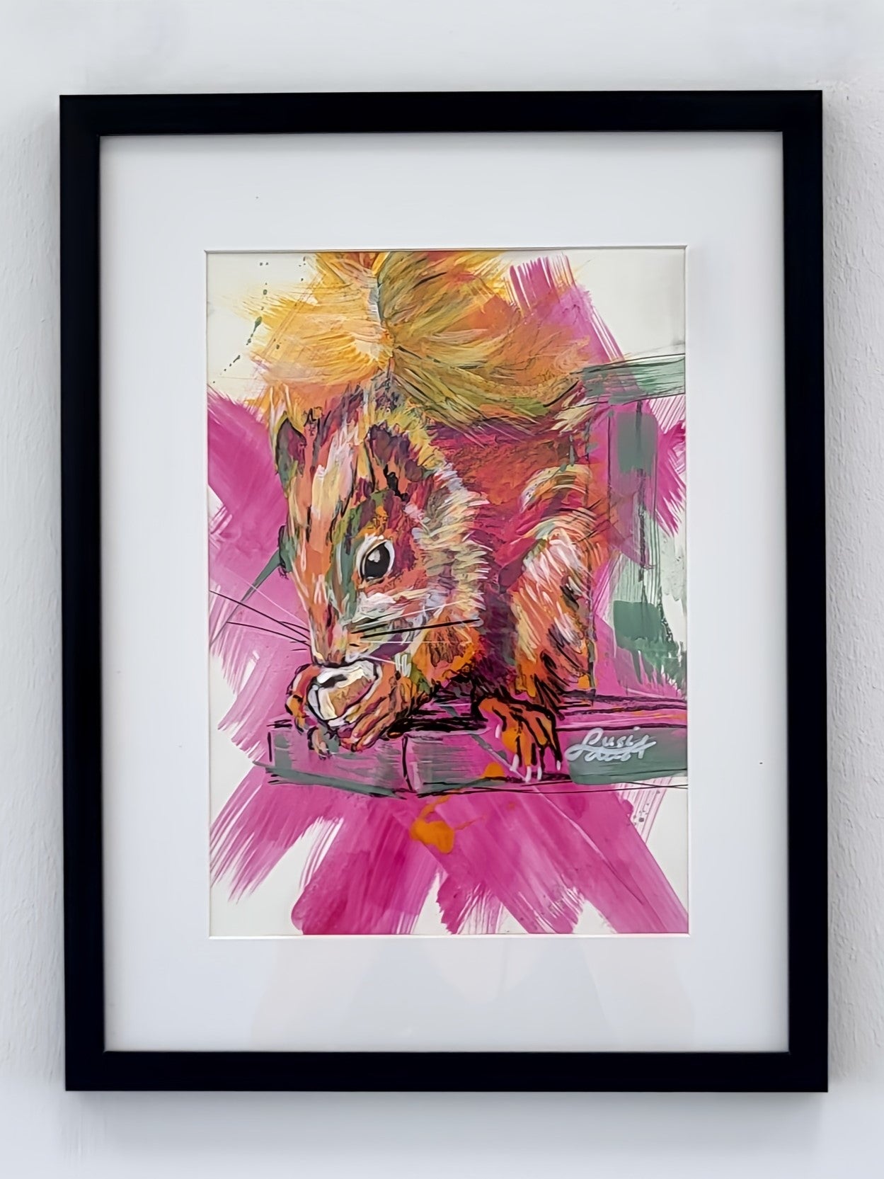 Original Wandkunst: "Nuts" - Eichhörnchenmotiv