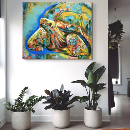 Original Wandkunst: Galapagos Schildkröte