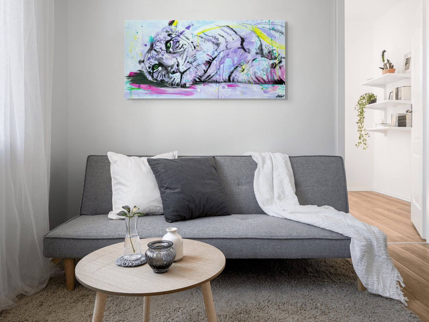 Original Wandkunst: "Tired Tiger"