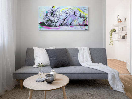 Original Wandkunst: "Tired Tiger"