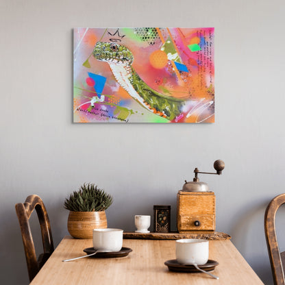Original Wandkunst: Würfelnatter